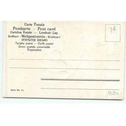 n°19220 - Carte Gaufrée - Joyeuses Pâques - Poussins sous un parapluie sous une pluie de myosotis