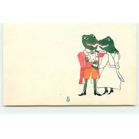 n°19239 - Couple de grenouilles habillées