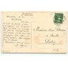 n°19278 - Carte Gaufrée - Bonne Année - Garçon avec des lettres, train sous la neige