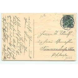 n°19286 - Carte Gaufrée - Garçon tenant un marteau près d'une attraction, et un cochon