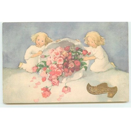 n°19306 - Mili Weber - Fillettes renversant un grand sac rempli de roses