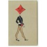 n°19320 - Surréalisme - Homme en costume avec une tête en losange - Carreau