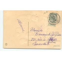 n°19336 - Carte Gaufrée - Joyeuses Pâques - Enfants faisant montée dans une voiture des poussins