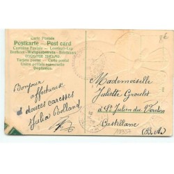 n°19337 - Carte Gaufrée - Joyeuses Pâques - Papillons sur un oeuf