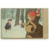 n°19352 - G. Caspari - Enfants faisant une bataille de boules de neige
