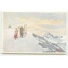 n°19357 - Pellegrini - Couple au sommet d'une montagne prêts de leurs skis - Belle Jardinière