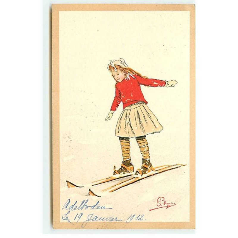 n°19358 - Pellegrini - Jeune fille sur des skis
