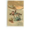 n°10892 - Carte Fantaisie Gaufrée - Gelukkig Nieujaar - Enfant glissant de sa luge