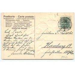 n°19362 - Carte Gaufrée - Fröhliche Ostern - Ange dans une charette remplie d'oeufs tirée par des poussins