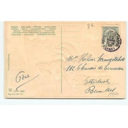 n°19364 - Carte Gaufrée - Joyeuses Pâques - Jeune fille vendant des oeufs à une autre