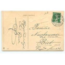 n°19368 - Carte Gaufrée - Bonne Année - Enfants dans un chariot à l'entrée d'une mine
