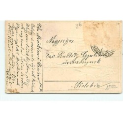 n°19382 - Carte Gaufrée - Cochon - Enfants ramassant des pièces d'or d'une caisse tombée ...