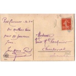 n°19405 - Carte Brodée - Bonne Fête - Fleurs sortant d'une corne d'abondance
