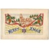 n°19407 - Carte Brodée - Merry Xmas - Village
