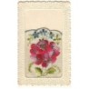 n°19408 - Carte Brodée - Rose et Myosotis