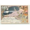 n°19409 - Lessieux - Jeune femme allongée tenant une fleur - Salammbo