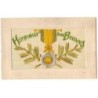 n°19452 - Carte Brodée - Honneur aux Braves - Médaille