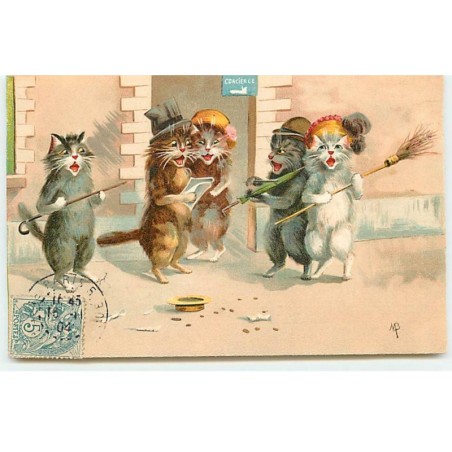 n°19462 - Maurice Boulanger - Chats chantant dans la rue