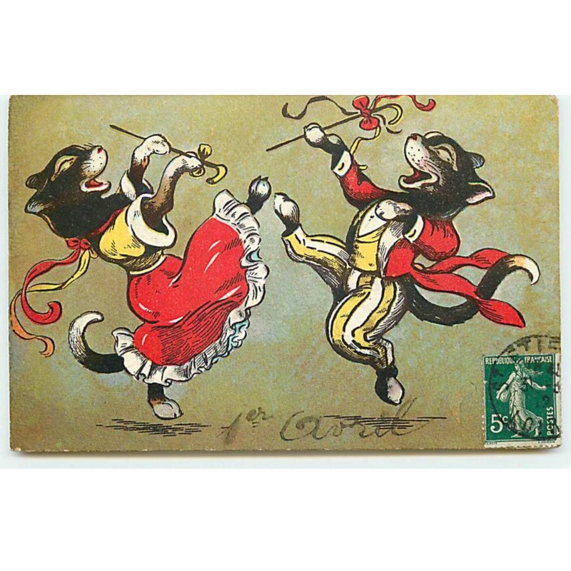 n°19466 - Chats habillés dansant - Cake Walk