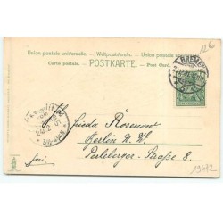 n°19472 - Carte Gaufrée - Clapsaddle - Fröhliche Weihnachten - Ange gardien portant une harpe