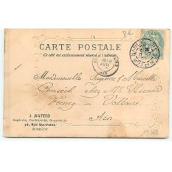 n°19488 - Carte Gaufrée - Portrait d'une jeune fille - J. Matern - Ganterie, Parfumerie, Bonneterie - Nancy