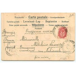 n°19489 - Carte Gaufrée - Clapsaddle - Portrait d'une jeune fille (fond bleu)