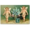 n°19491 - Carte Gaufrée - Clapsaddle - Amitié - Anges portant un bouquet de myosotis
