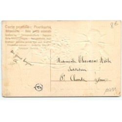 n°19491 - Carte Gaufrée - Clapsaddle - Amitié - Anges portant un bouquet de myosotis