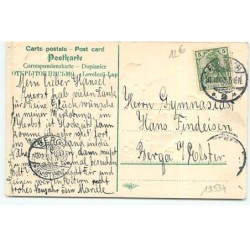 n°19534 - Carte Gaufrée - Herzlichen Neujahrsgruss - Lutins réglant l'heure d'une pendule sous le regard d'un cochon
