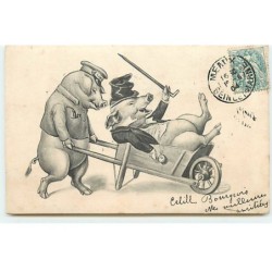 n°19545 - Cochon en costume...