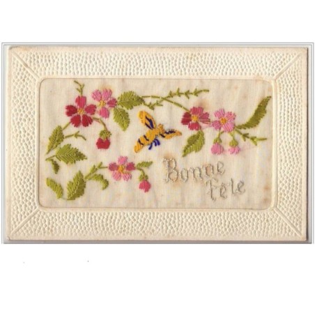 n°1956 - Cartes Brodée - Bonne Fête - Abeille