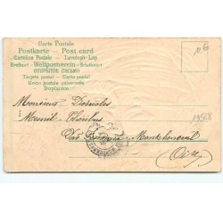 n°19568 - Carte Gaufrée - Joyeux Noël - Ange Gardien veillant sur une enfant endormie