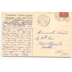 n°19594 - Carte Gaufrée - Je Pense à Vous - Enfant peignant des roses dans un vase