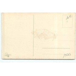 n°19643 - Hulsse - Enfant dormant au clair de lune, tandis qu'un chat lappe du champagne dans une coupe