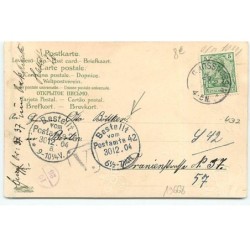 n°19668 - Prosit Neujahr 1905 - Enfants jouant de la musique et d'autres trinquant - cachet Bestellt