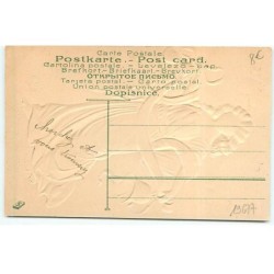 n°19677 - Carte Gaufrée - Joyeuses Pâques - Ange sonnant des cloches