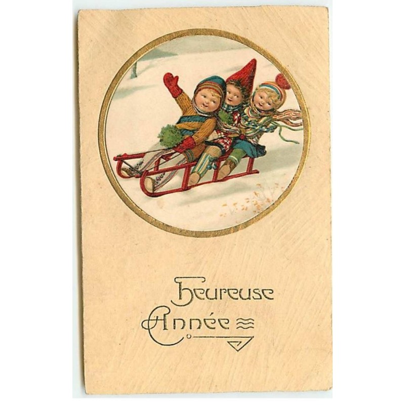 n°19713 - Pauli Ebner - Heureuse Année - Enfants sur une luge