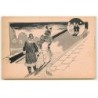 n°19714 - Cabant - P'tite Modiste n°1 - Couple marchant dans une rue la nuit