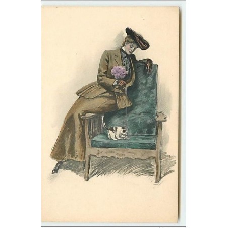 n°10975 - Carte Illustrateur - MM Vienne n°303 - Clarence  F.  Underwood- Femme et chat