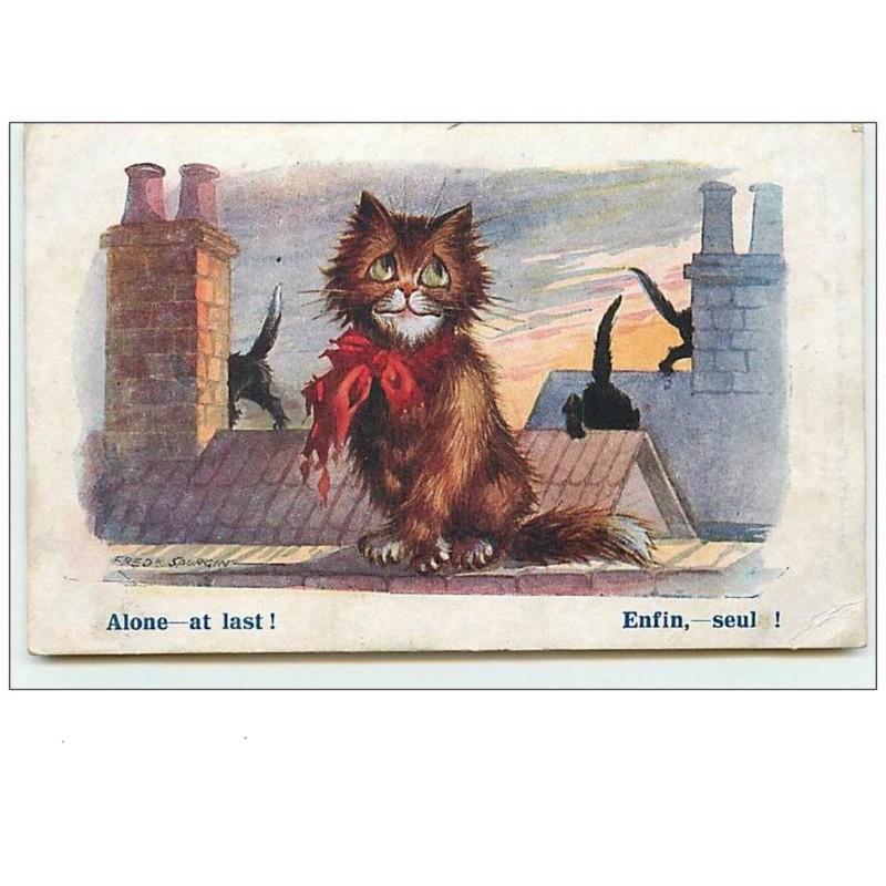 n°10983 - Carte Fantaisie - Chat - Spurgin - Enfin Seul