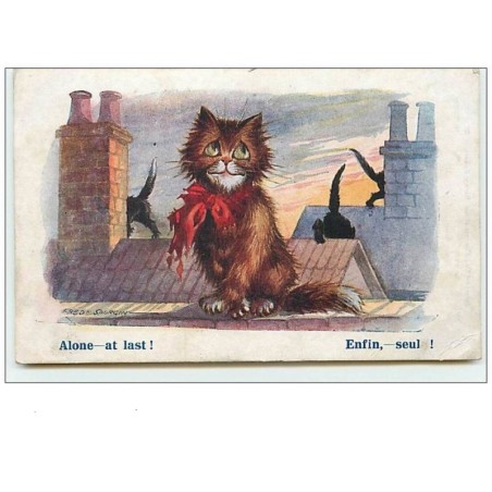 n°10983 - Carte Fantaisie - Chat - Spurgin - Enfin Seul
