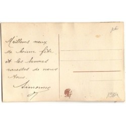 n°19804 - Carte Brodée - Louise - Rose et Papillon