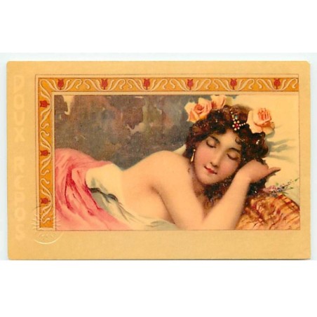 n°19810 - Art Nouveau - Jeune femme dormant