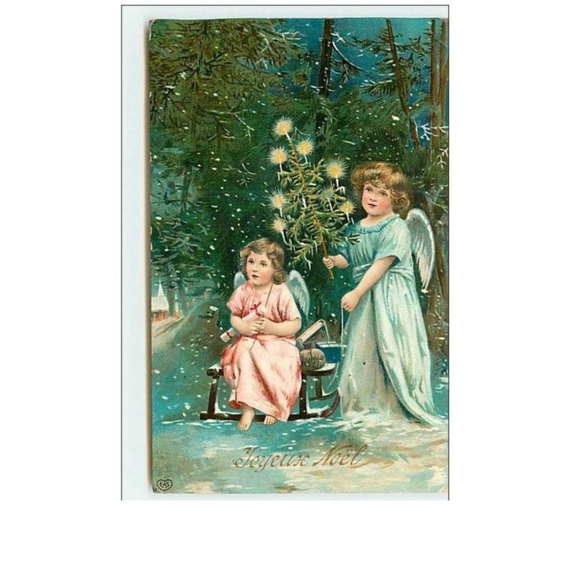 n°10989 - Carte Fantaisie - Joyeux Noël - Anges