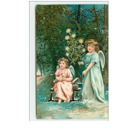 n°10989 - Carte Fantaisie - Joyeux Noël - Anges