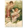 n°19831 - Clapsaddle -  Anges avec des instruments de musique sur des branches