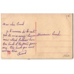 n°19851 - Carte Brodée - Heureuses Pâques - Cloche et Fleurs