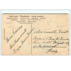 n°10990 - Carte Fantaisie Gaufrée - Joyeux Noël - Père Noël et Angelot en Automobile
