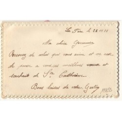 n°19853 - Carte Brodée - Sainte-Catherine - Roses