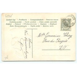 n°19879 - Carte Gaufrée - Joyeux Noël - Fillette portant un sapin, et un panier rempli de pommes